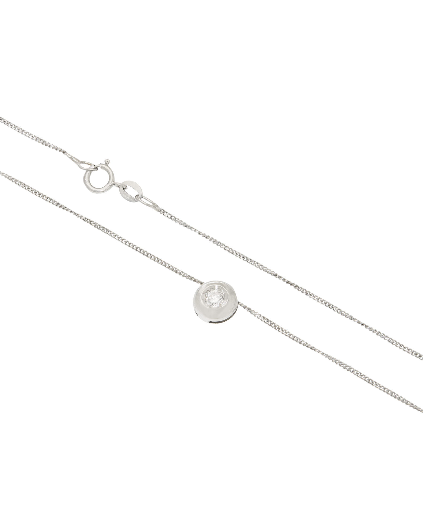 Catenina punto luce cipollino in oro bianco con diamante 0,11 ct-2
