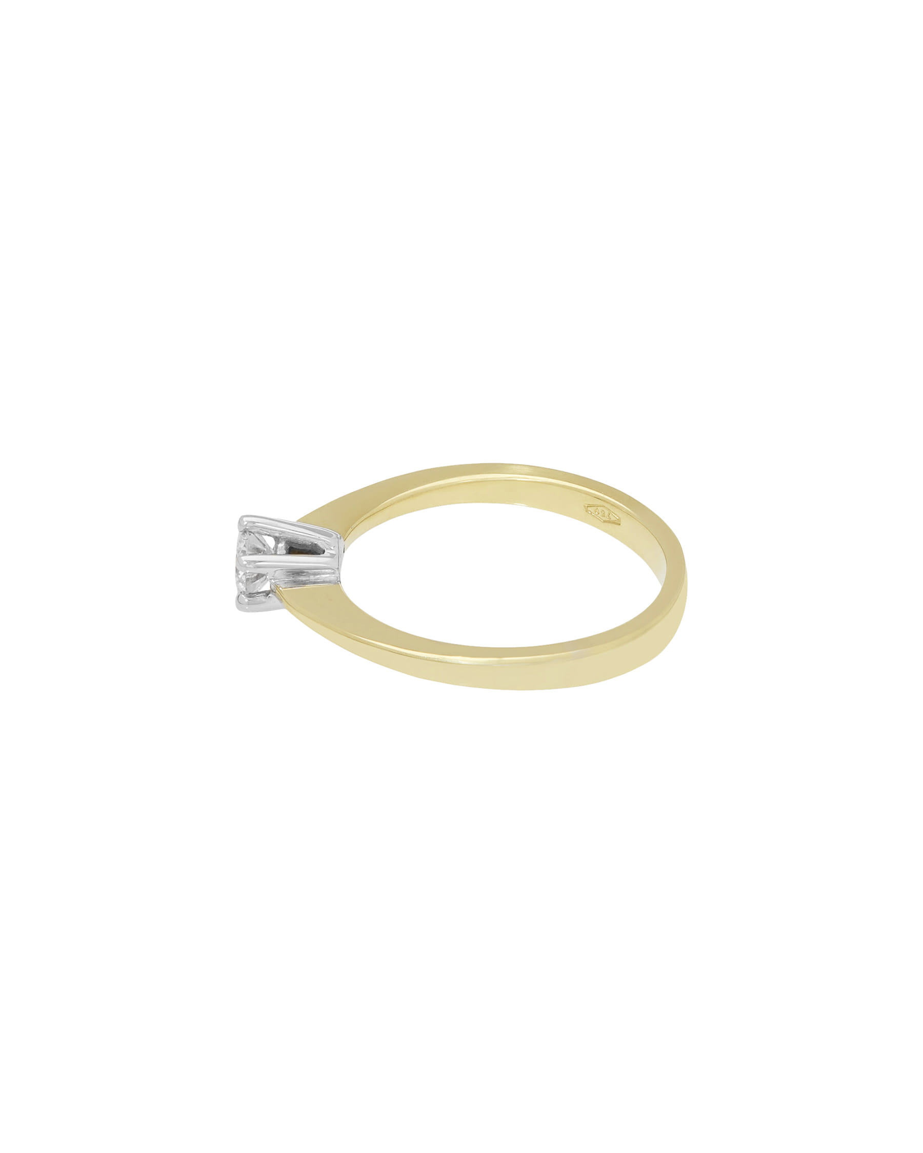 Anello solitario in oro giallo e bianco con diamante 0,34 ct-2