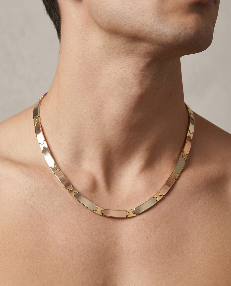 Collana a piastre tre ori-3