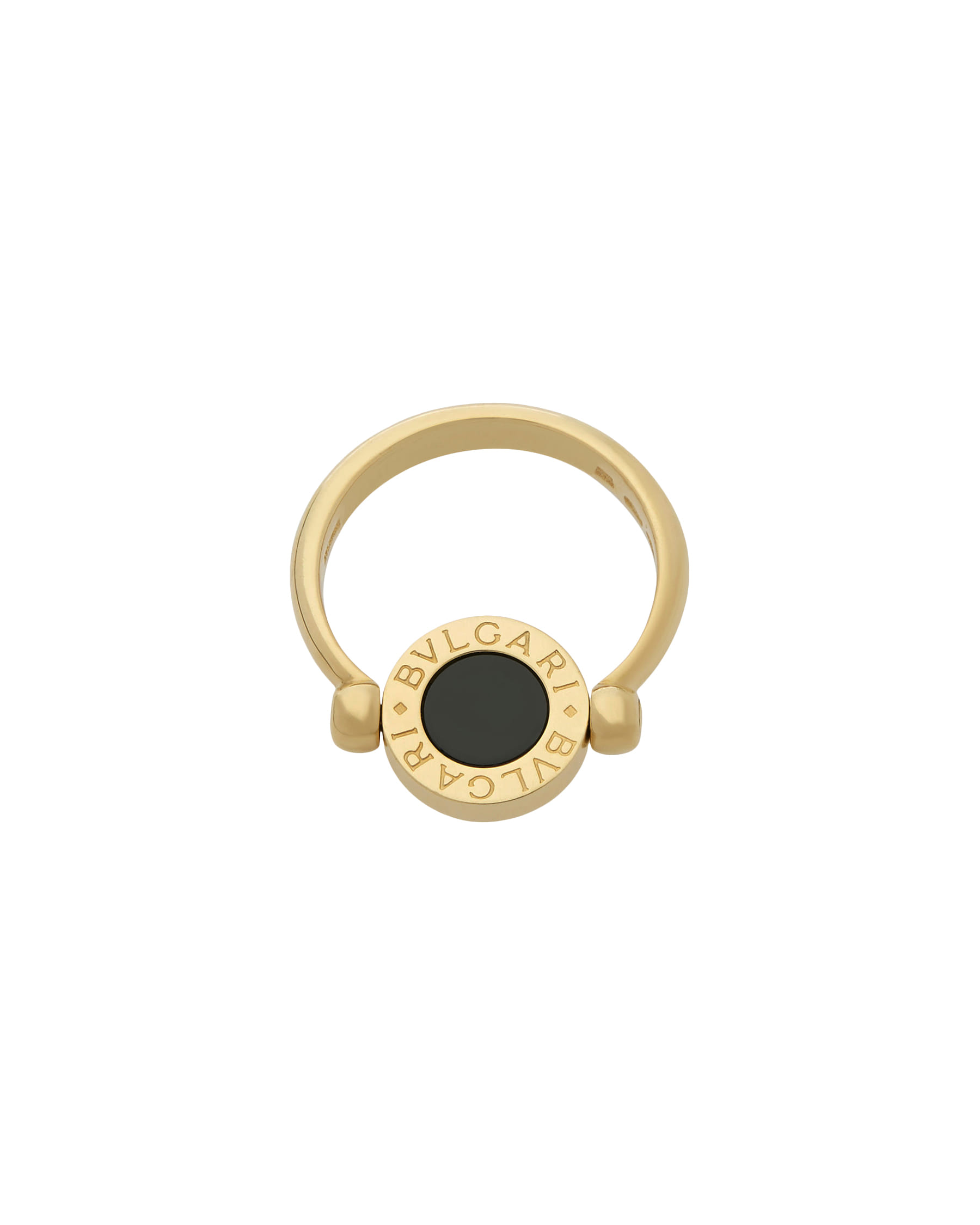 Anello bulgari bulgari in oro giallo con onice e corallo-2