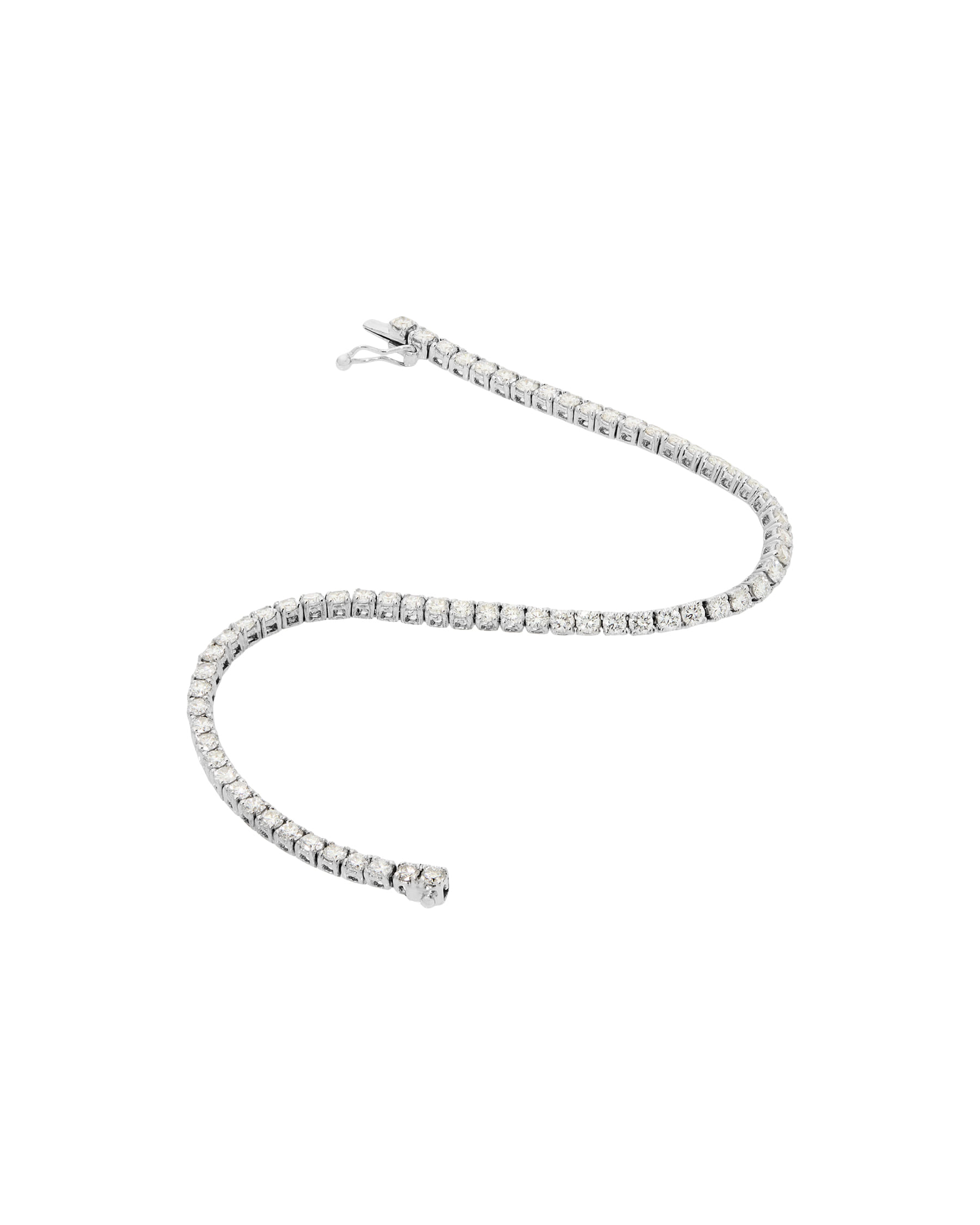 Bracciale tennis in oro bianco e diamanti 3,20 ct-2
