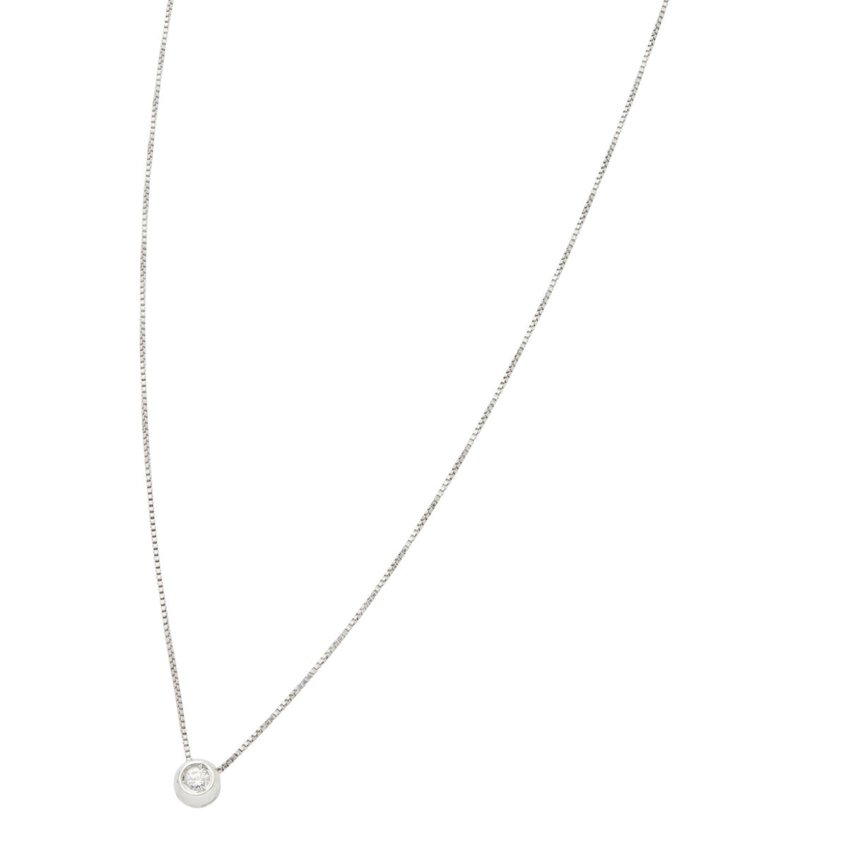 Catenina punto luce cipollino in oro bianco con diamante 0,09 ct-1