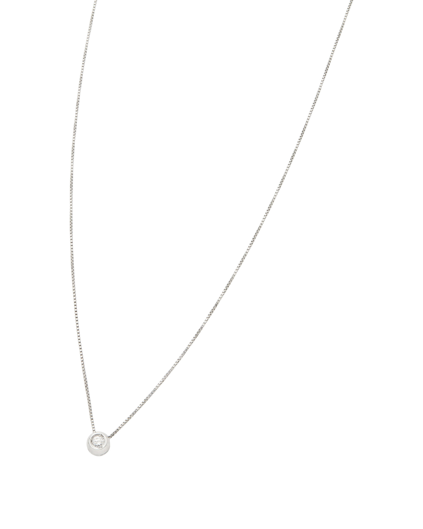 Catenina punto luce cipollino in oro bianco con diamante 0,09 ct-1