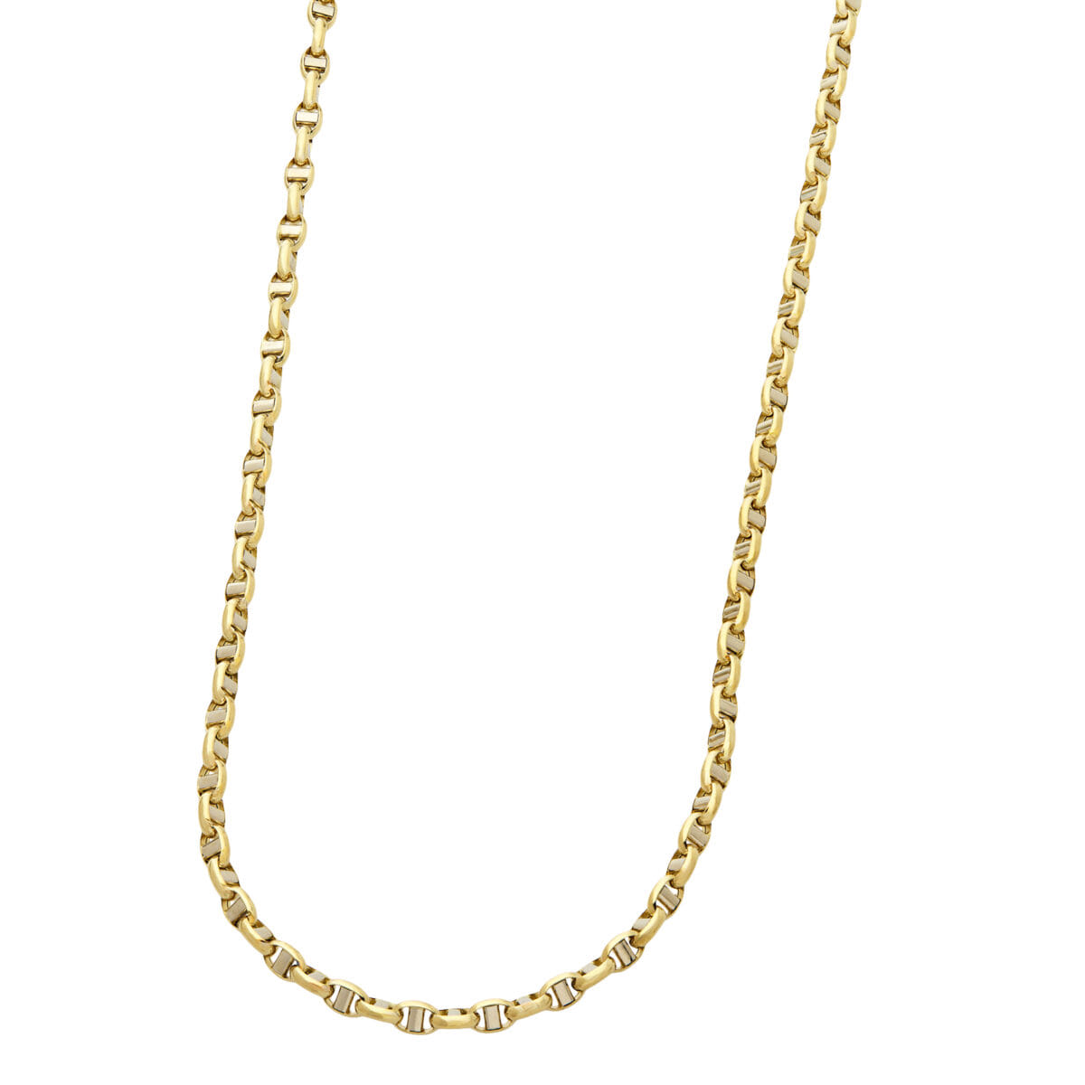 Collana maglia marina in oro bianco e giallo-1
