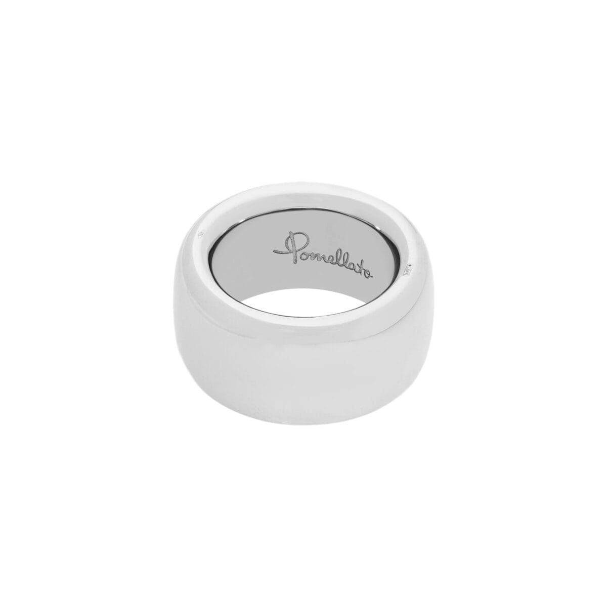 Anello fascia pomellato in oro bianco-1