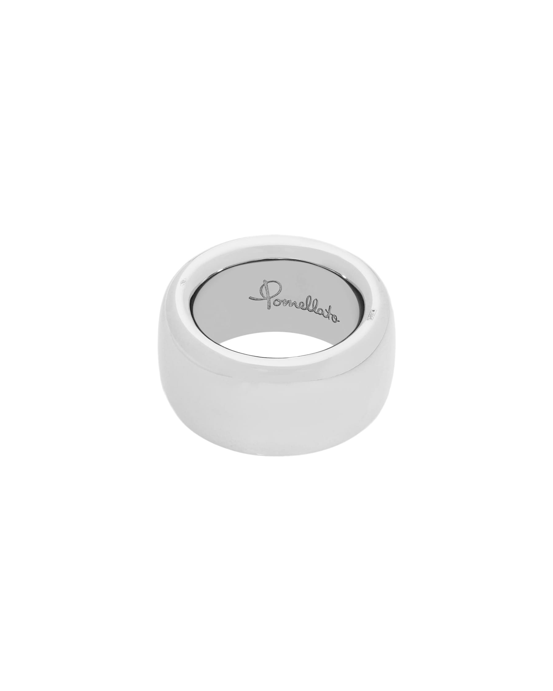 Anello fascia pomellato in oro bianco-1