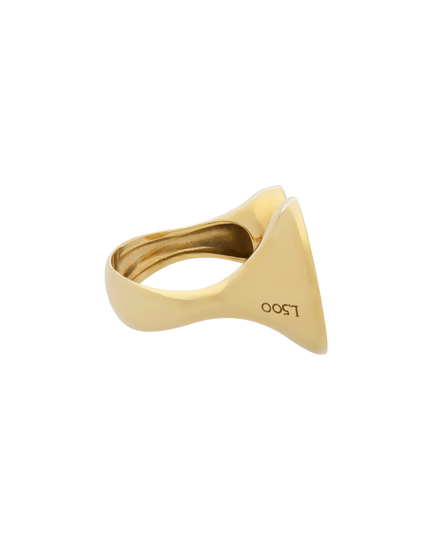 Anello contrarié l.500 in oro giallo e bianco con pavé di diamanti-2
