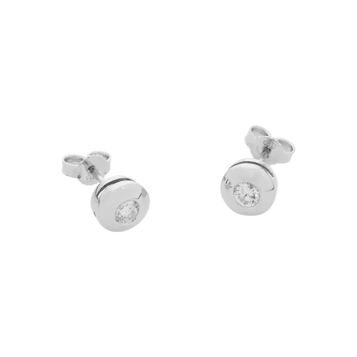 Orecchini punto luce cipollino in oro bianco con diamanti 0,36 ct-1