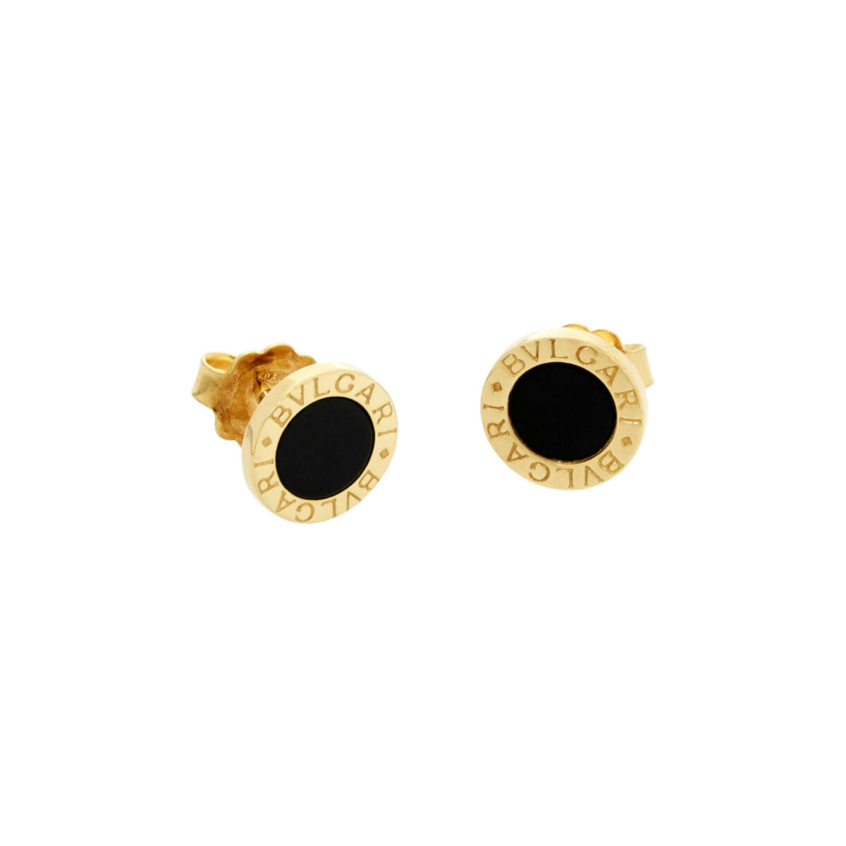 Orecchini bulari bulgari in oro giallo e onice-1