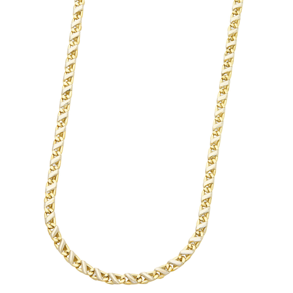 Collana con maglia in oro giallo e bianco-1