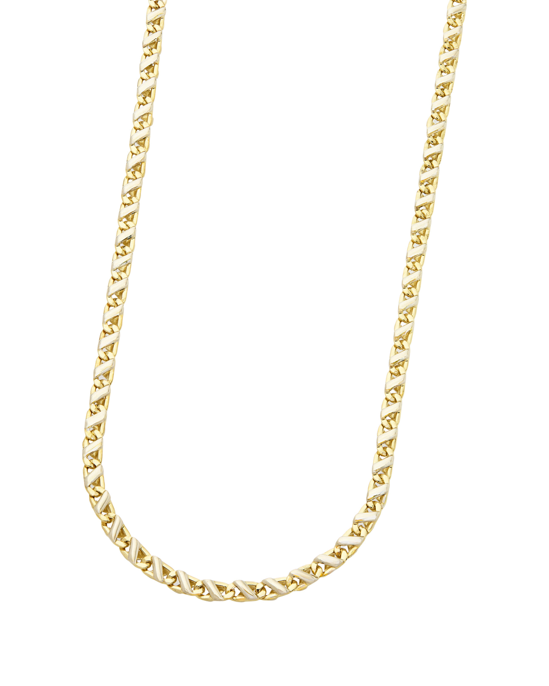 Collana con maglia in oro giallo e bianco-1