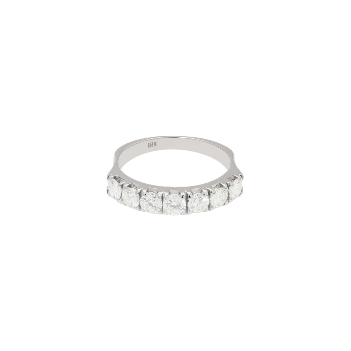 Anello veretta in oro bianco con 7 diamanti 1,26 ct-1