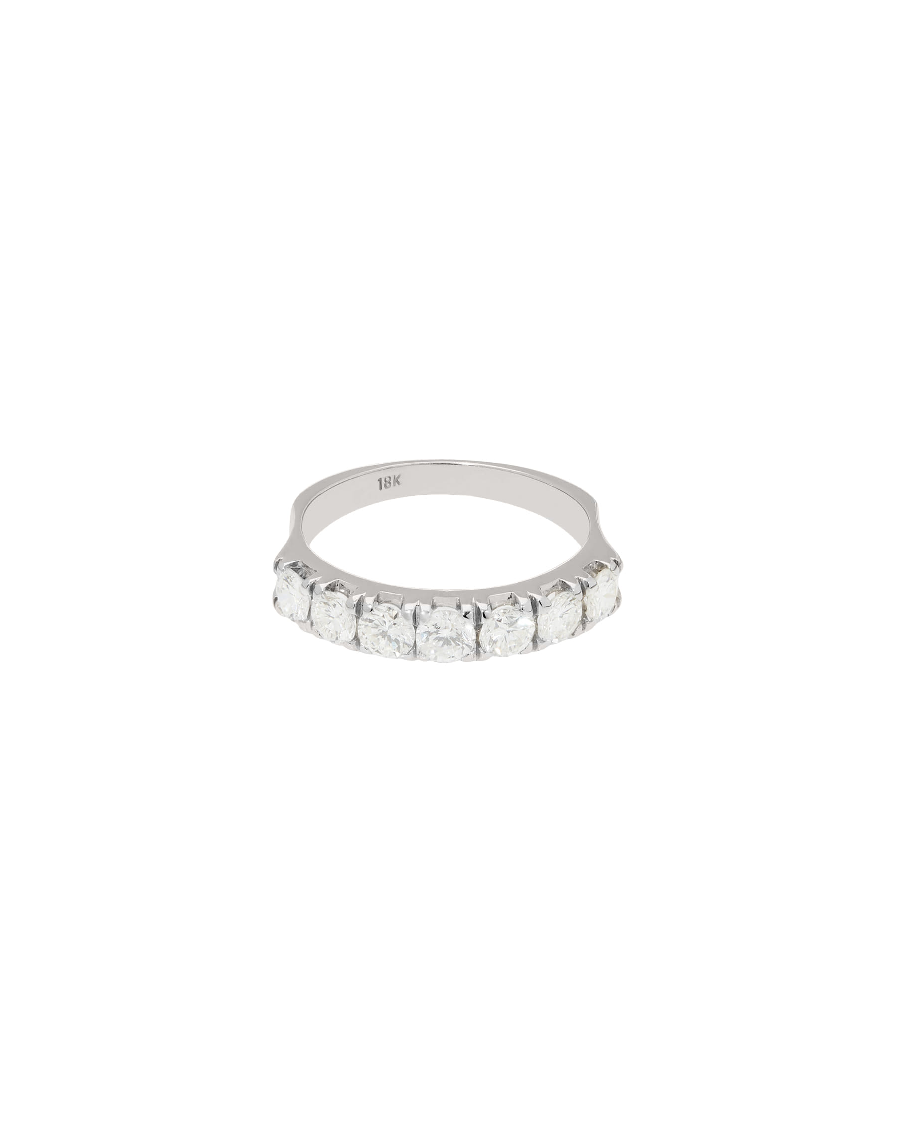 Anello veretta in oro bianco con 7 diamanti 1,26 ct-1