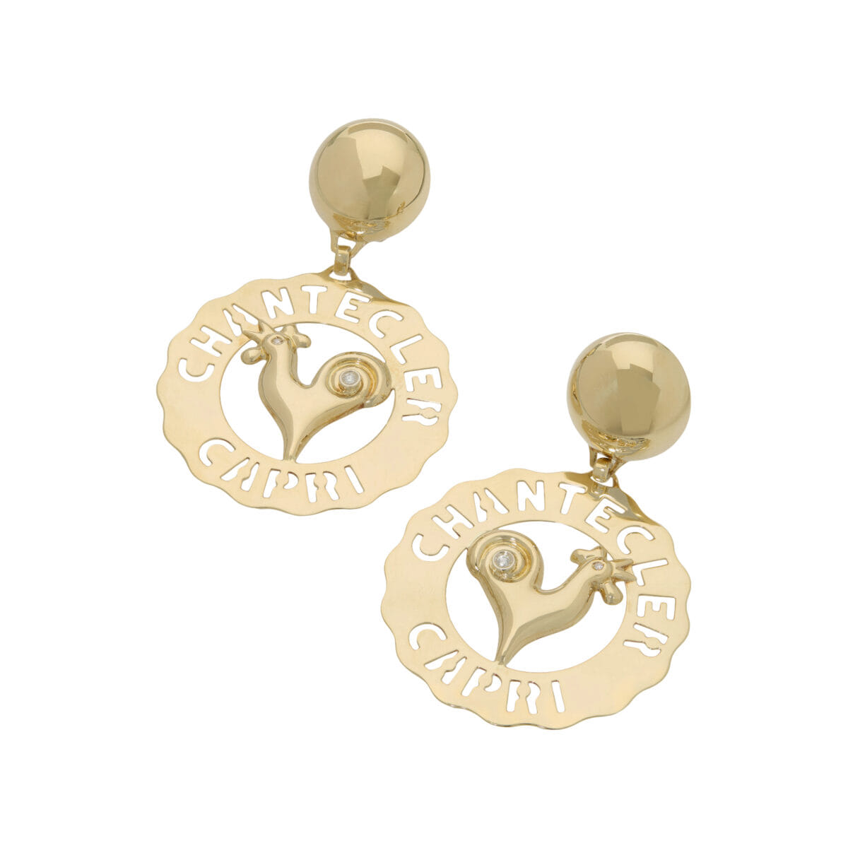 Orecchini chantecler capri in oro giallo con diamanti-1