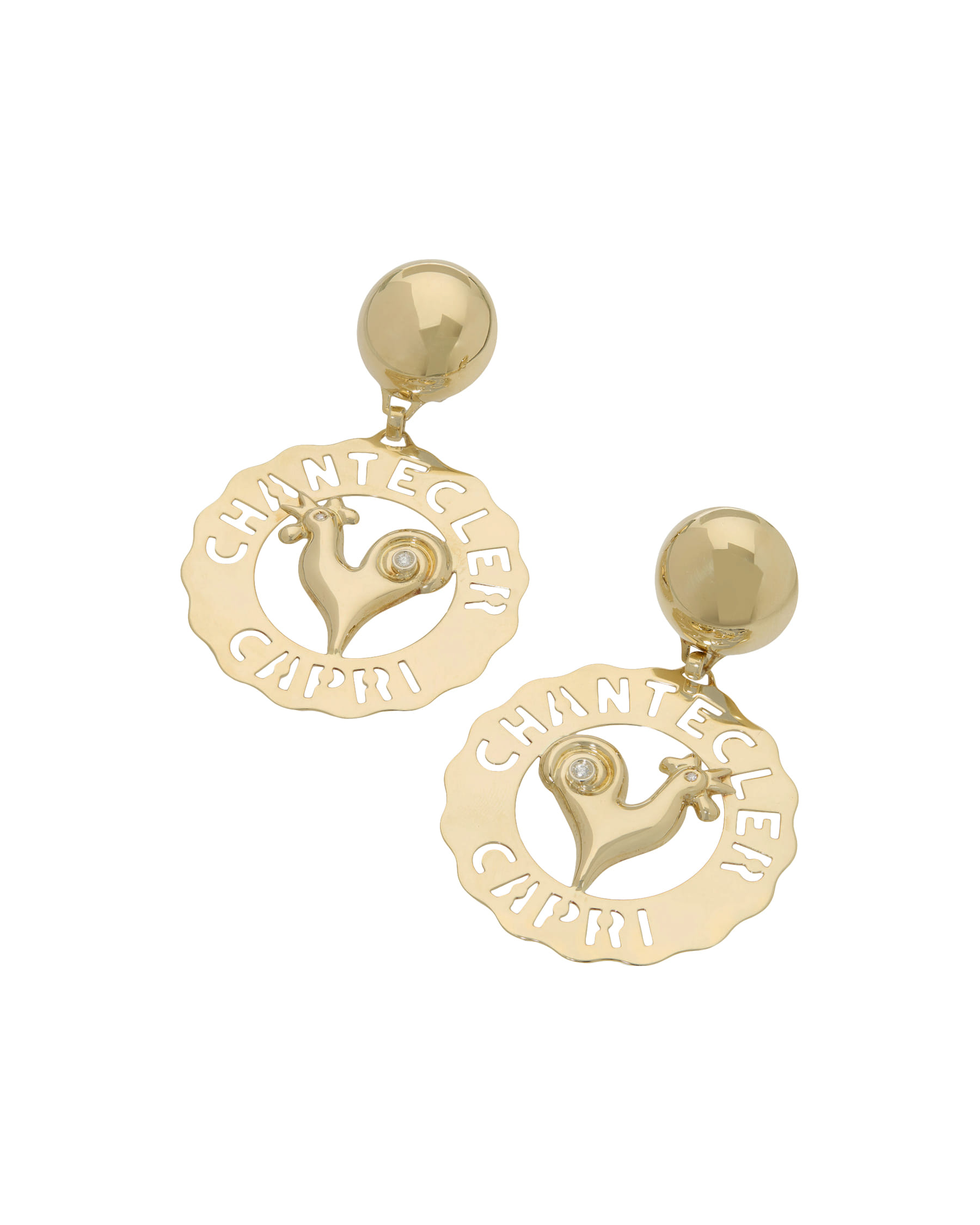 Orecchini chantecler capri in oro giallo con diamanti-1