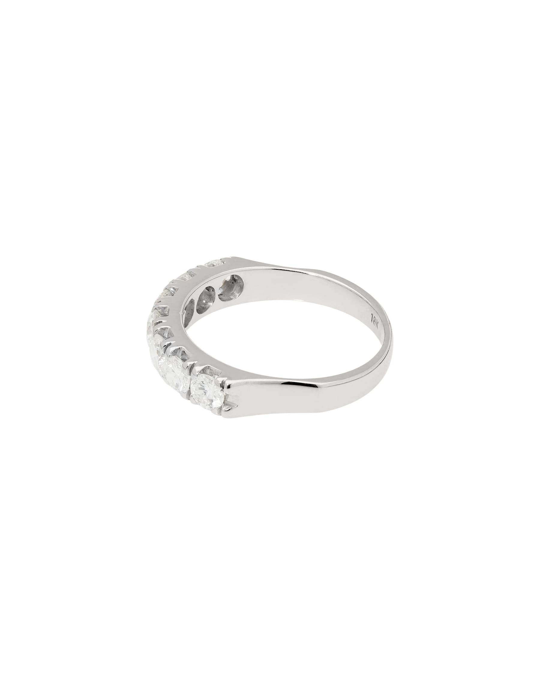 Anello veretta in oro bianco con 7 diamanti 1,26 ct-2