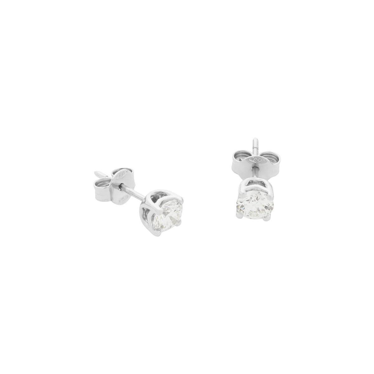 Orecchini punto luce in oro bianco con diamanti 1,02 ct-1