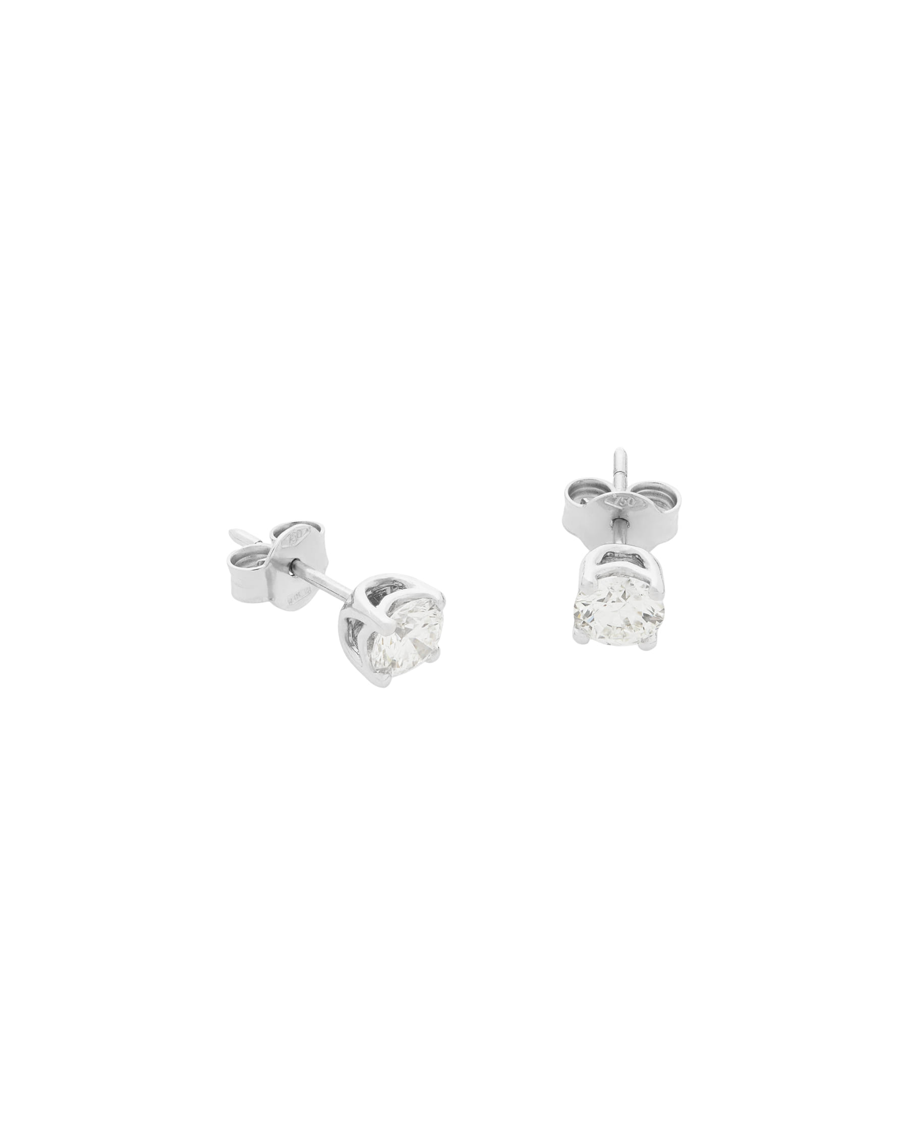 Orecchini punto luce in oro bianco con diamanti 1,02 ct-1