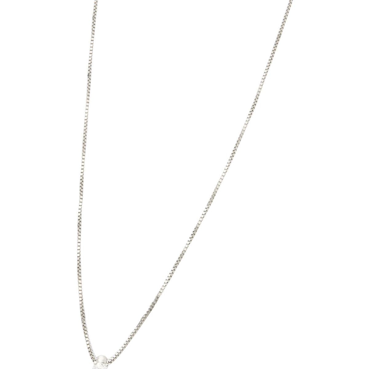 Collana punto luce in oro bianco e diamante 0,08ct-1