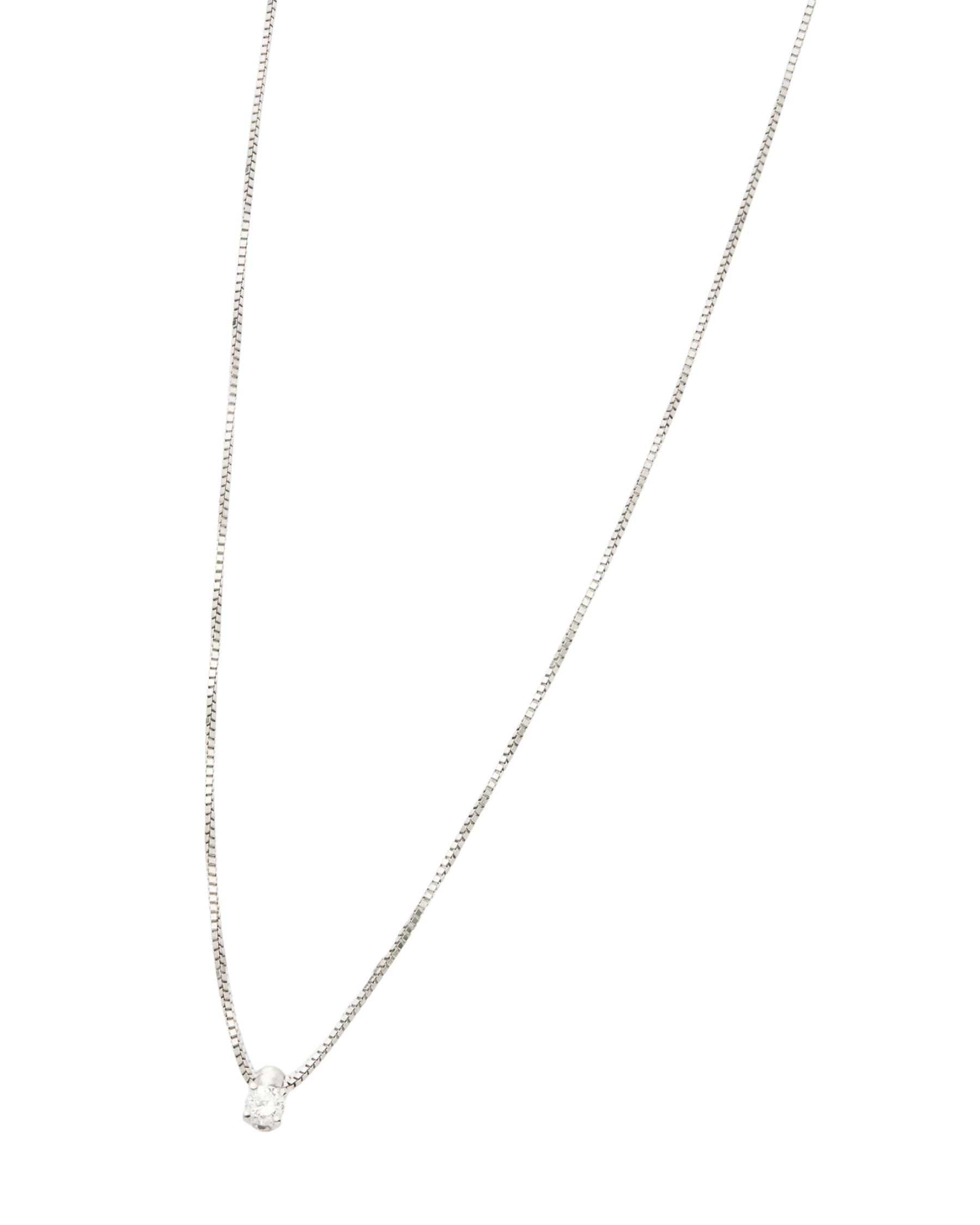 Collana punto luce in oro bianco e diamante 0,08ct-1