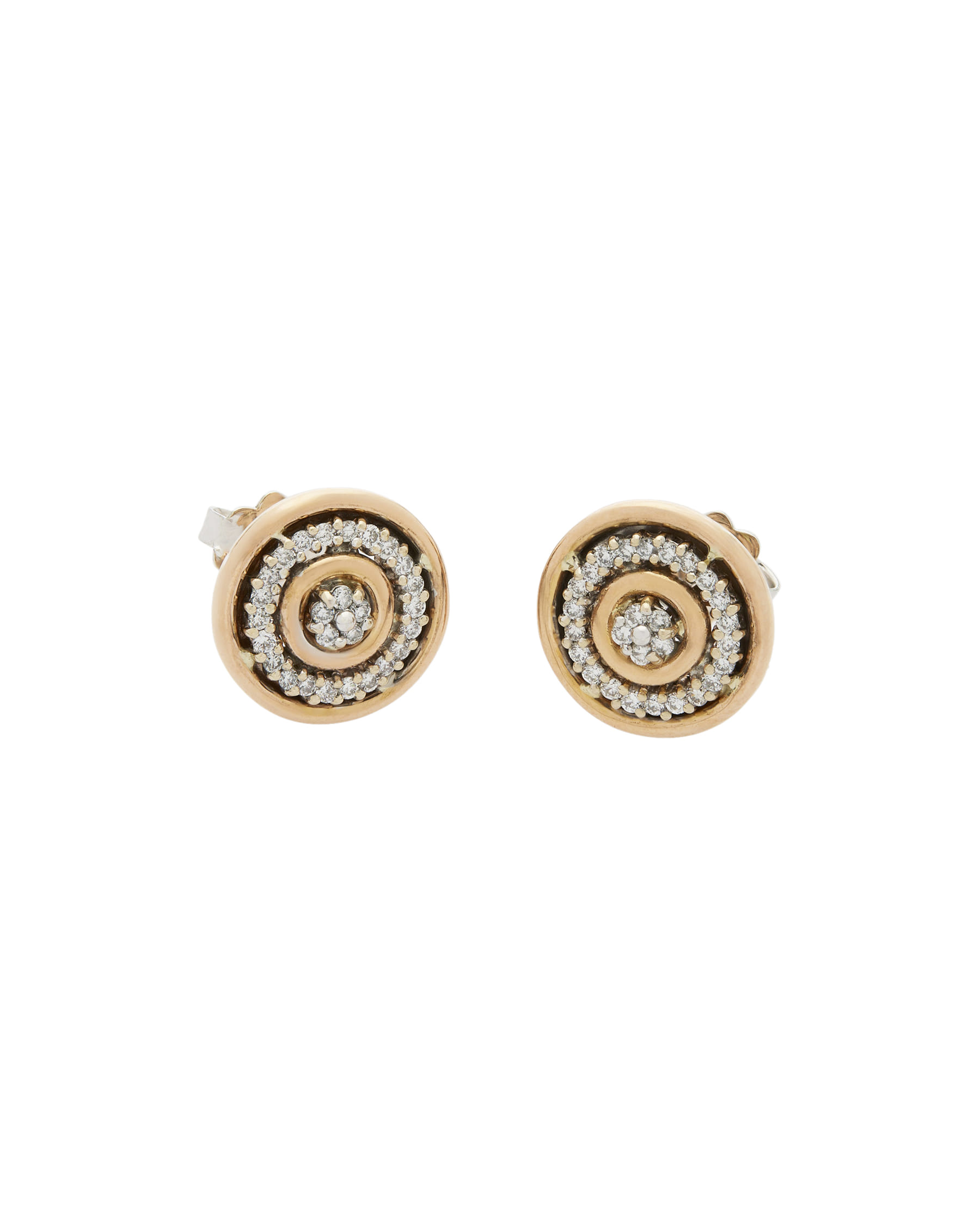 Orecchini alfieri in oro rosa e bianco con diamanti-1