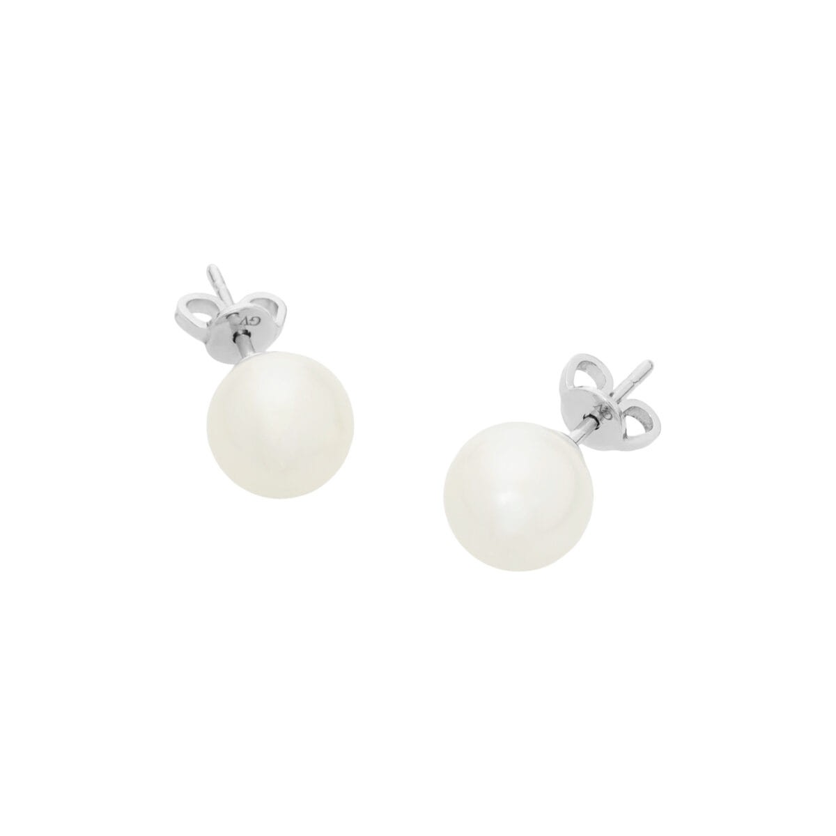 Orecchini a lobo in oro bianco con perle 9,30 mm-1