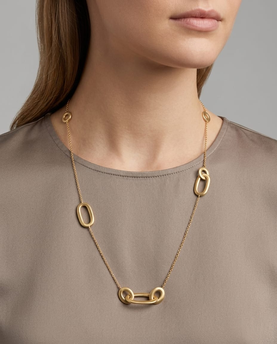 Collana in oro giallo con elementi ovali-3