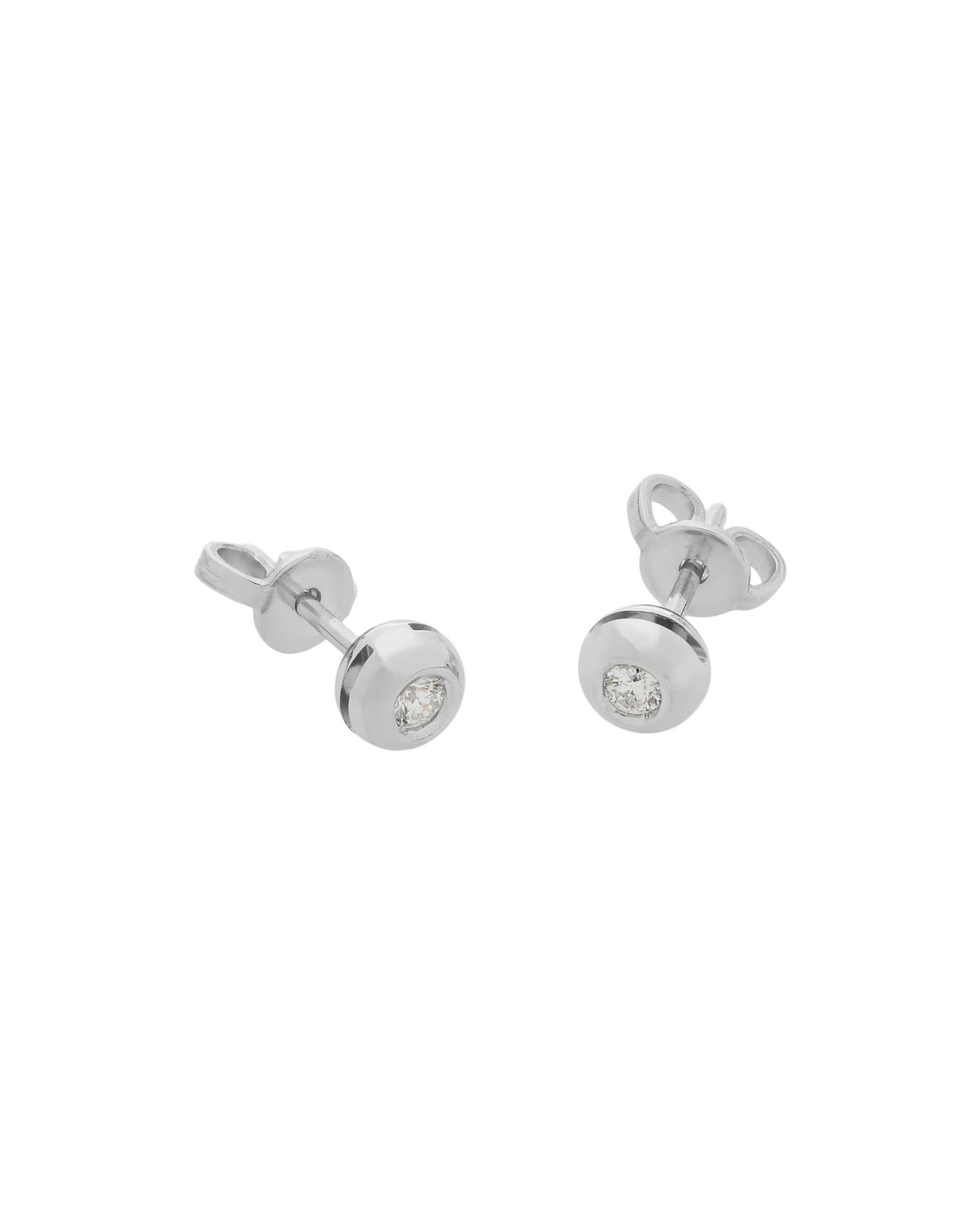 Orecchini punto luce cipollino in oro bianco con diamanti 0,14 ct-1