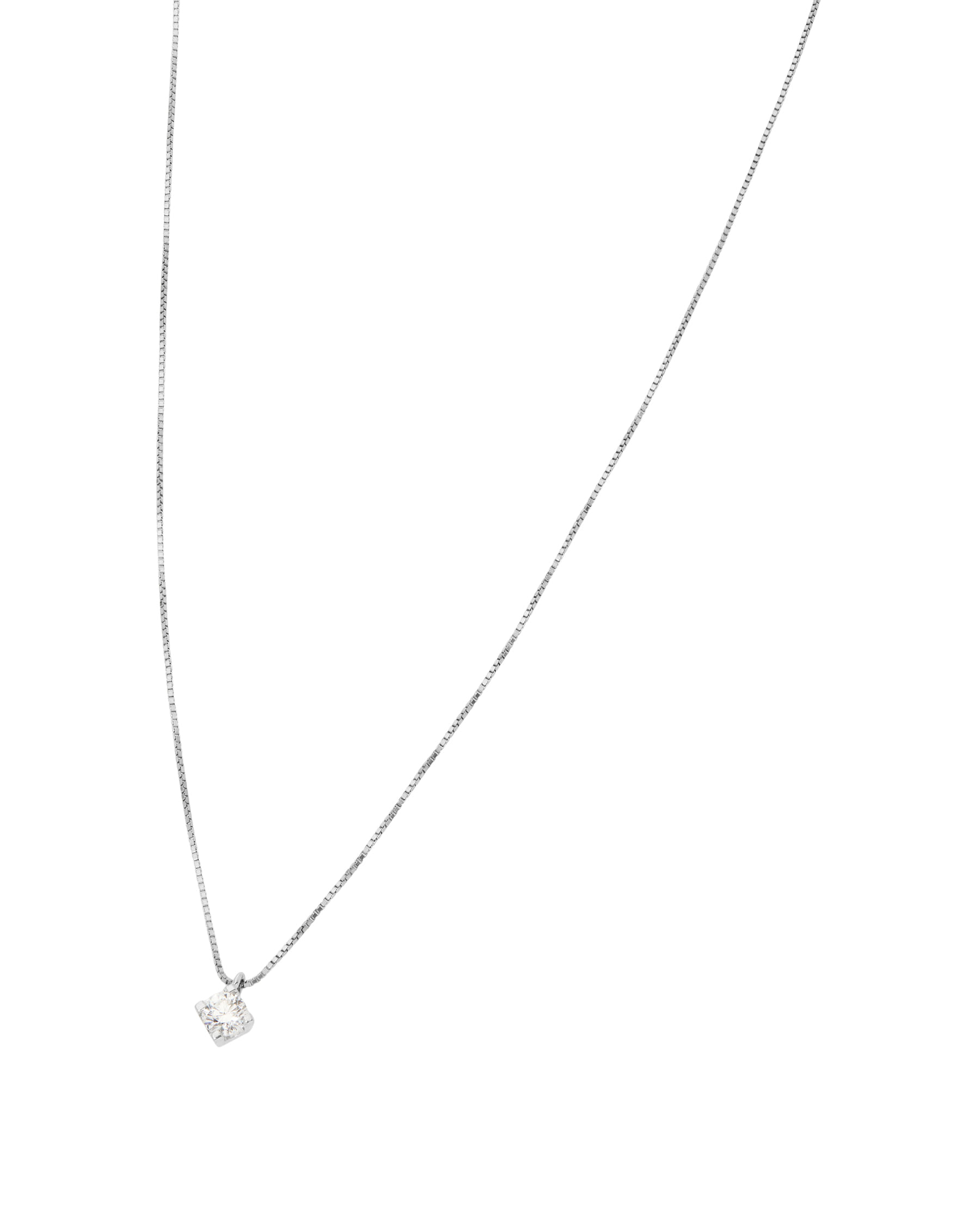 Catenina punto luce in oro bianco con diamante 0,18 ct-1