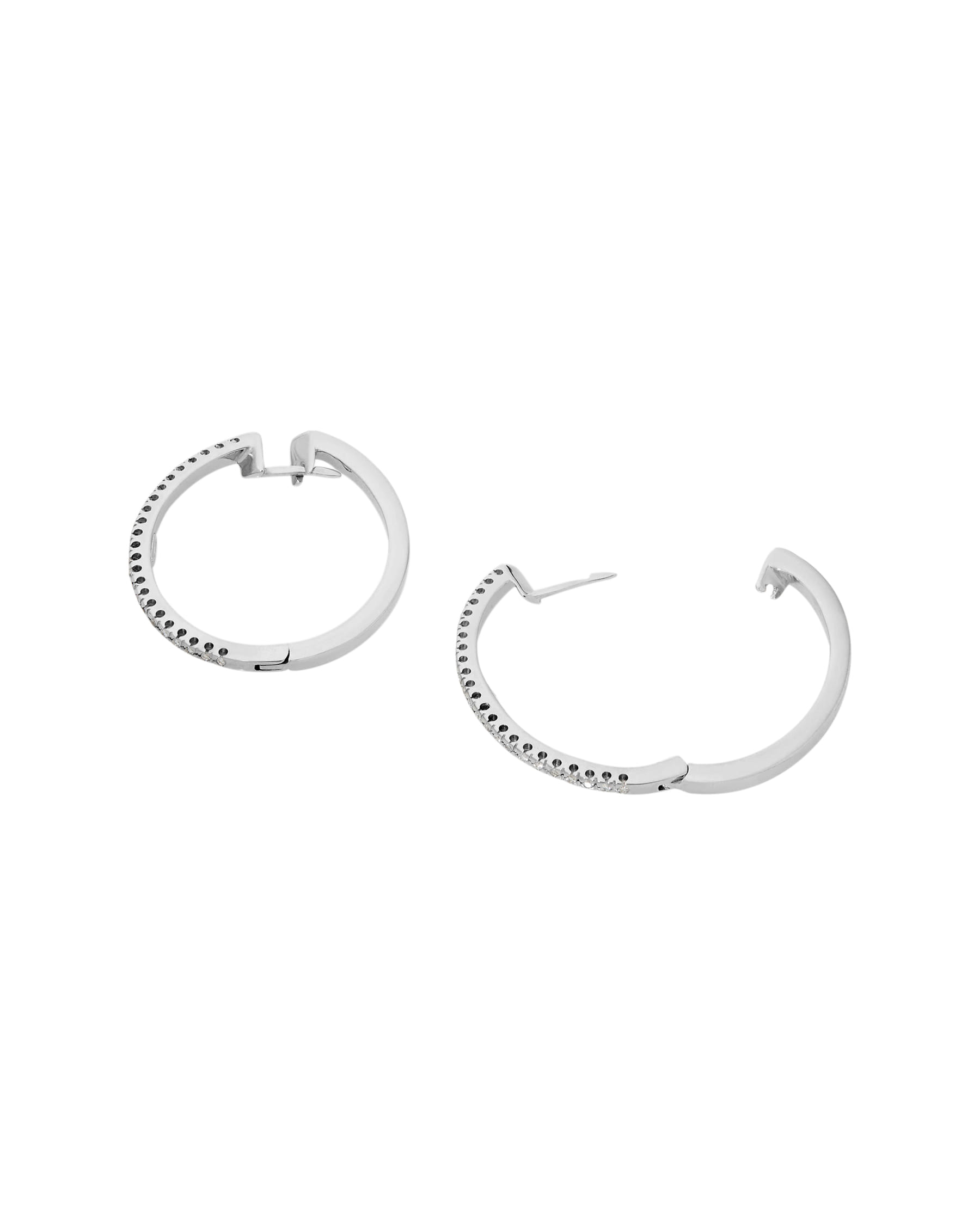 Orecchini cerchio ovale oro bianco e diamanti-2