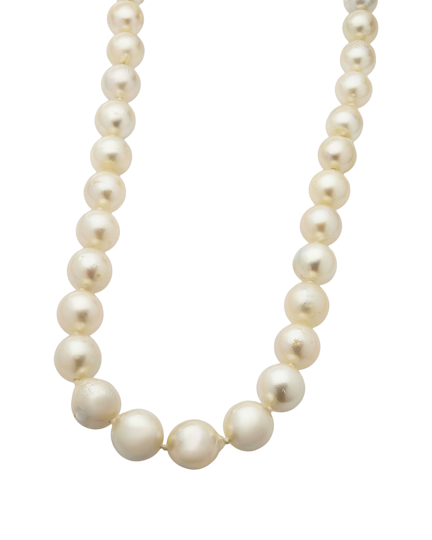 Collana di perle degradè con chiusura in oro bianco-1