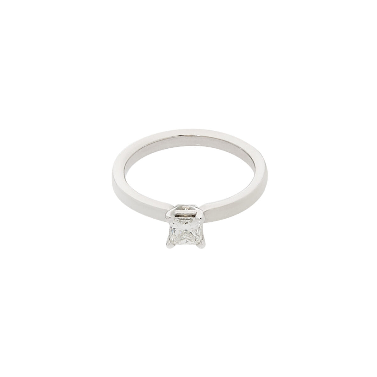 Anello solitario in oro bianco con diamante princess-1