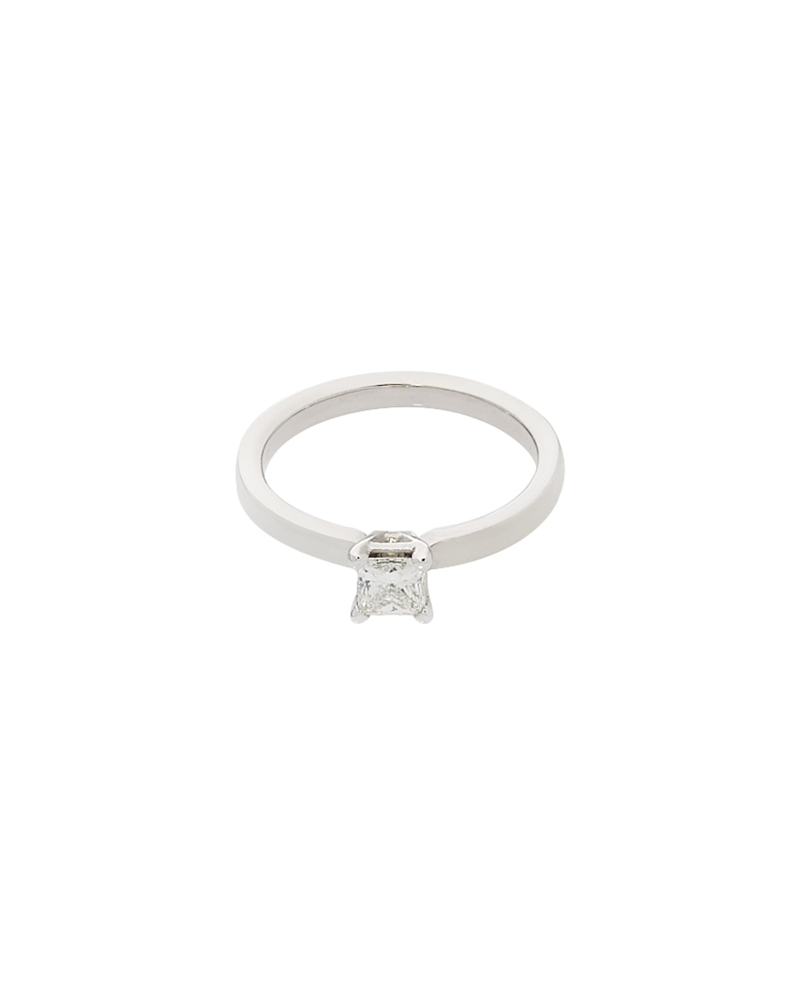Anello solitario in oro bianco con diamante princess-1
