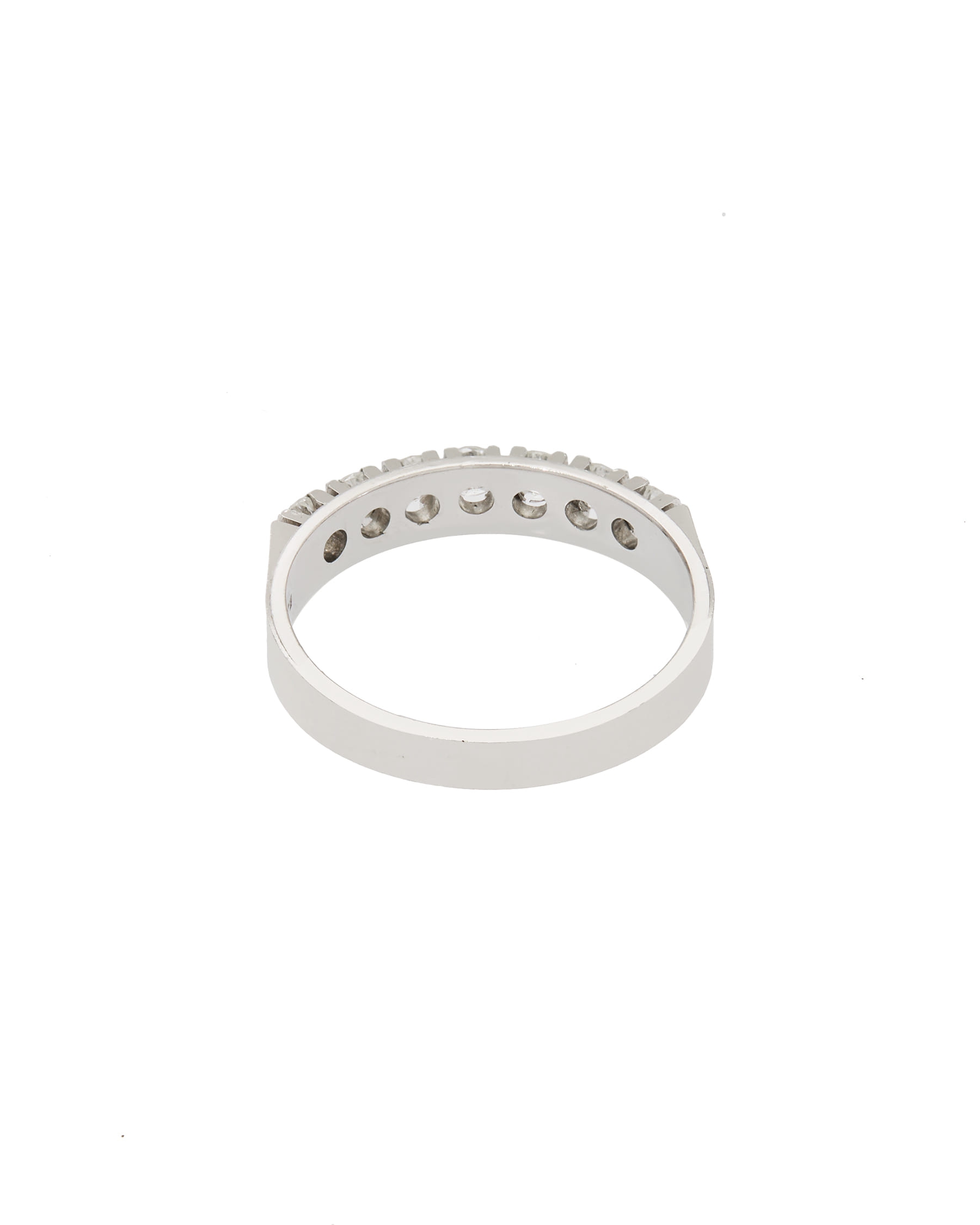Anello veretta in oro bianco con 7 diamanti 0,56 ct-3