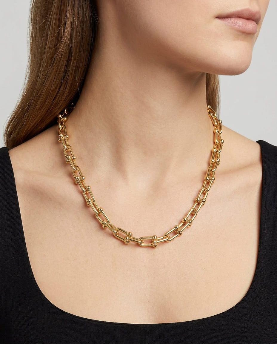 Collana stile tiffany hardwear in oro giallo-3