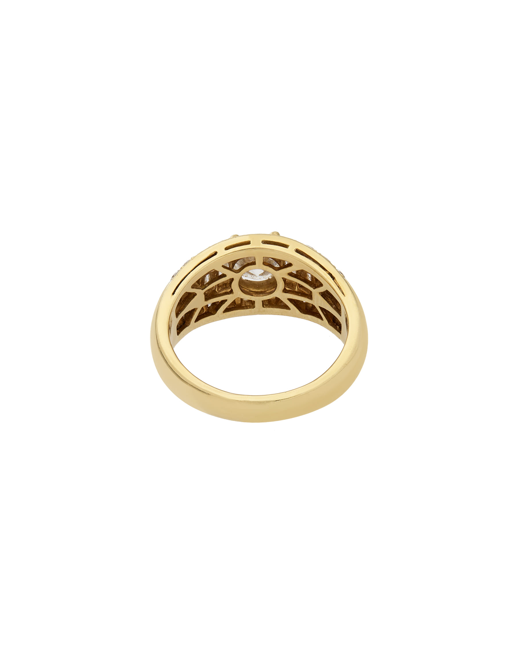 Anello trombino bulgari in oro giallo con diamanti-4