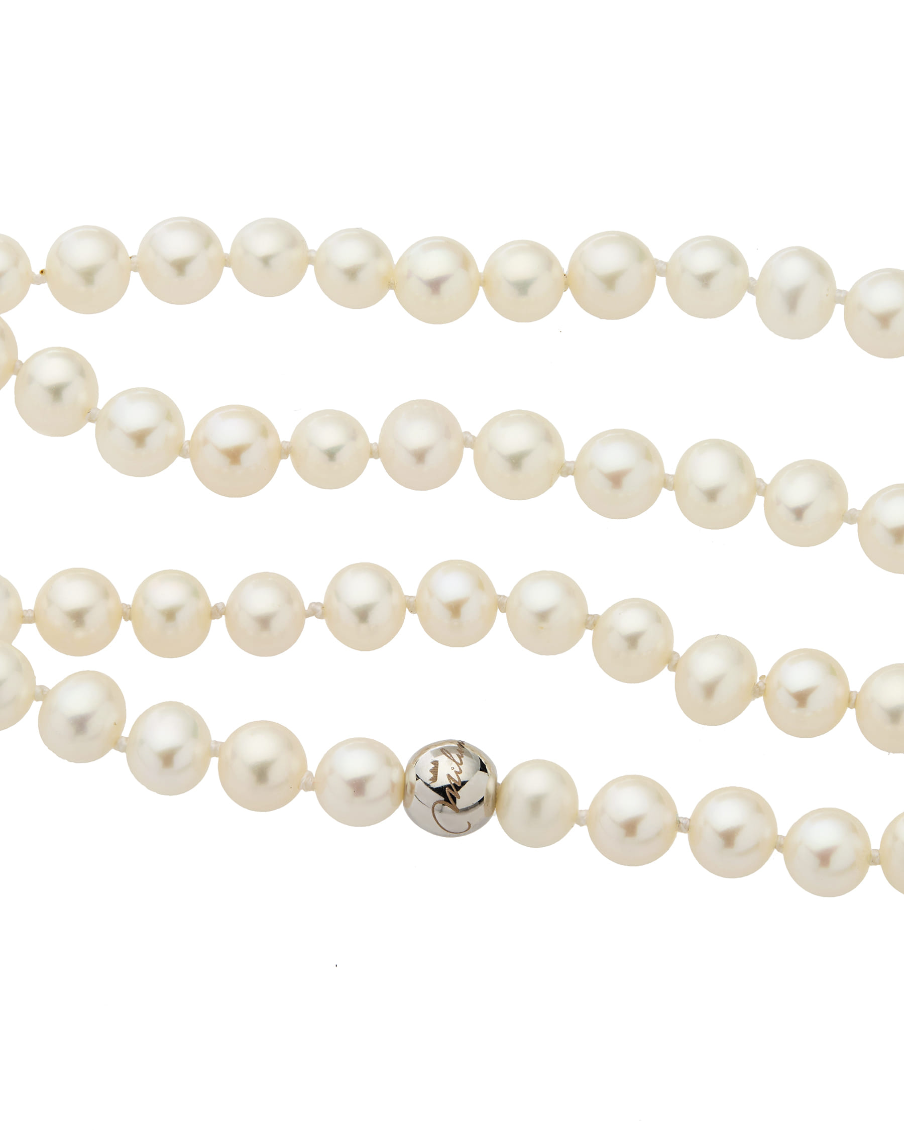 Collana di perle miluna con chiusura in oro bianco-2