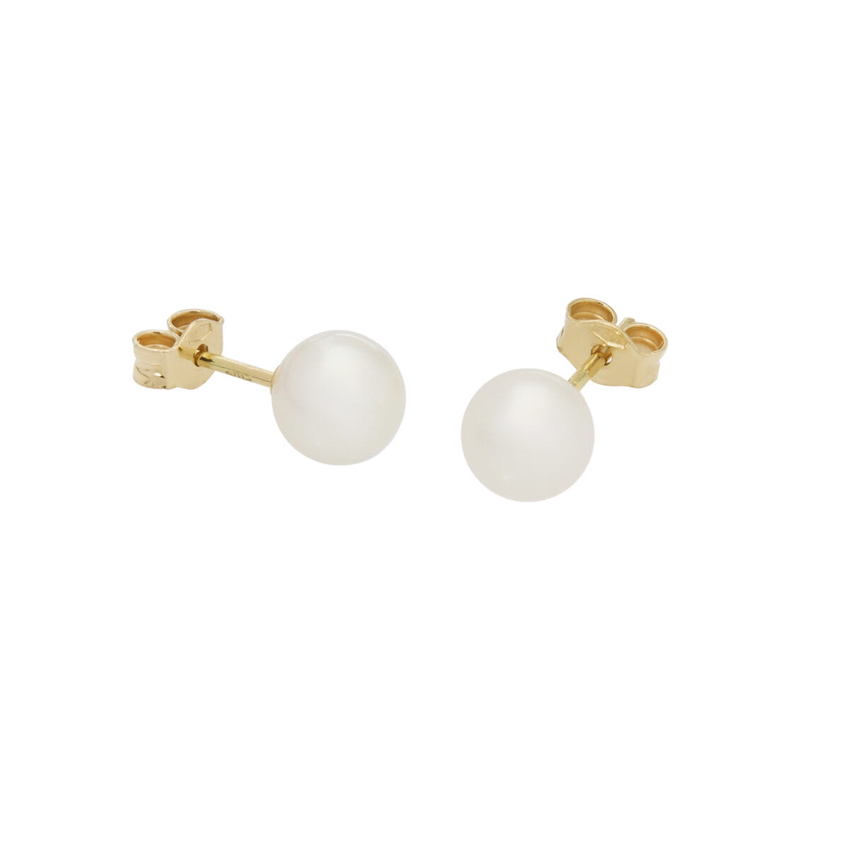 Orecchini con perle fiume 6 mm in oro giallo-1