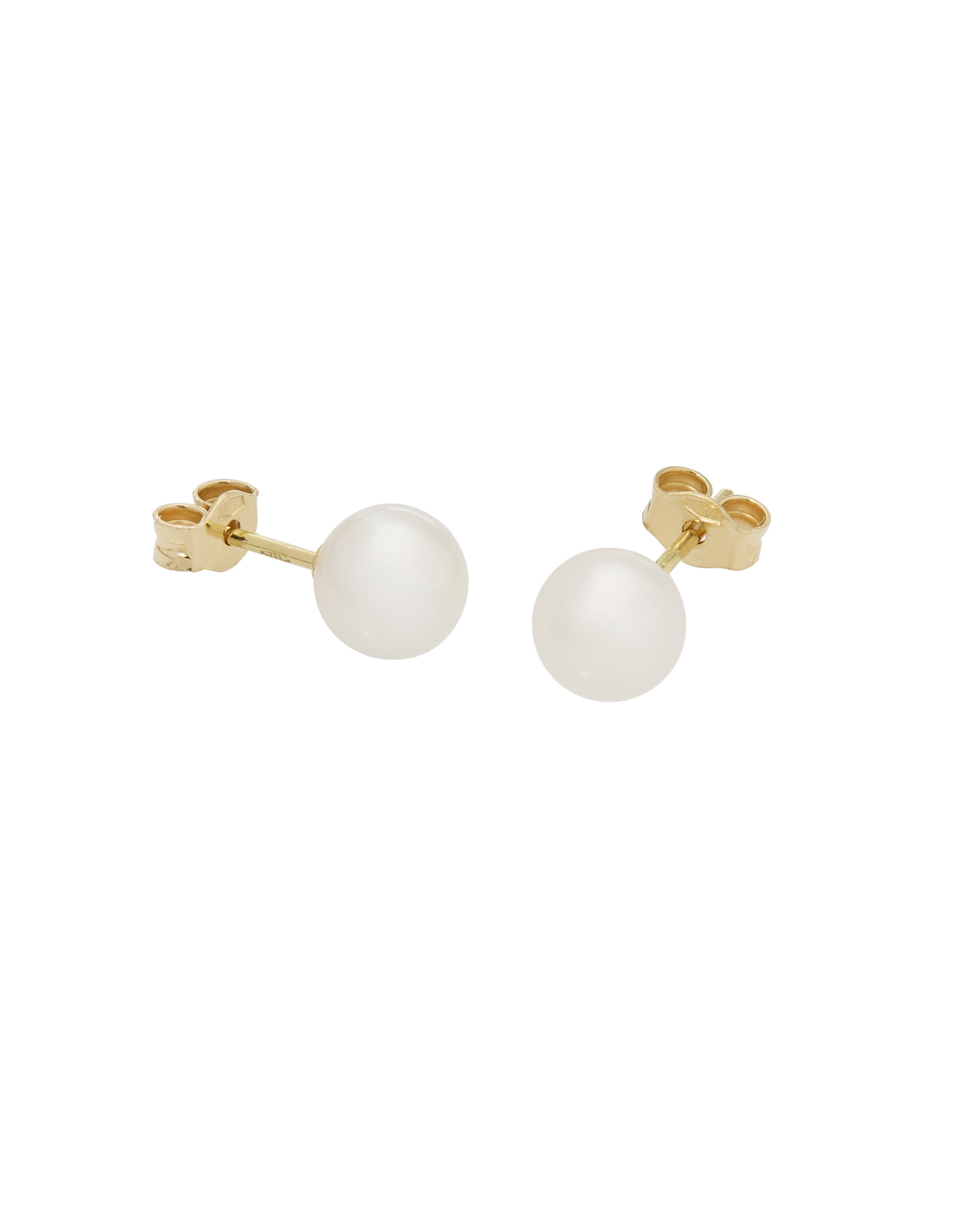 Orecchini con perle fiume 6 mm in oro giallo-1