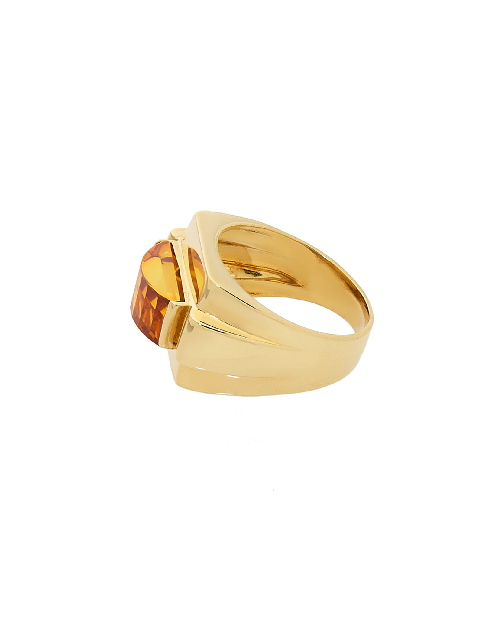 Anello oro giallo con quarzo citrino sfaccettato-2