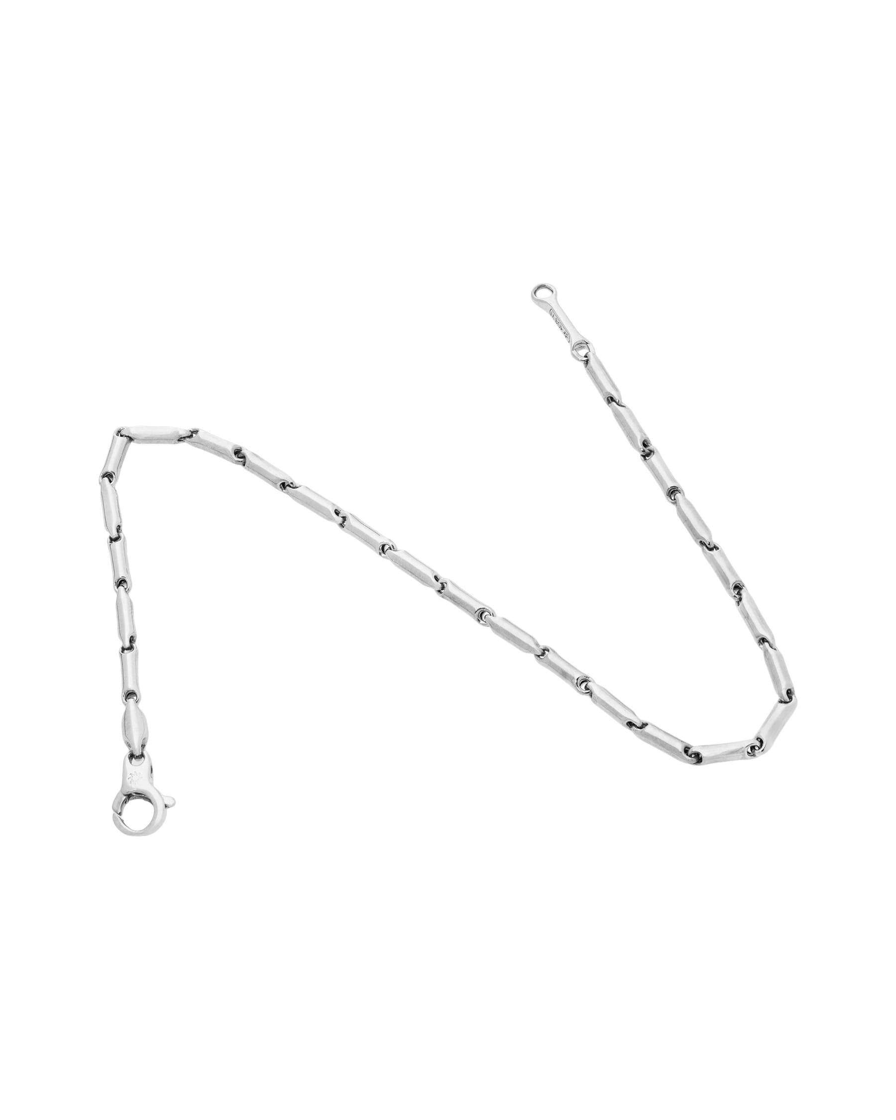 Bracciale chimento chicchi di riso in oro bianco-2