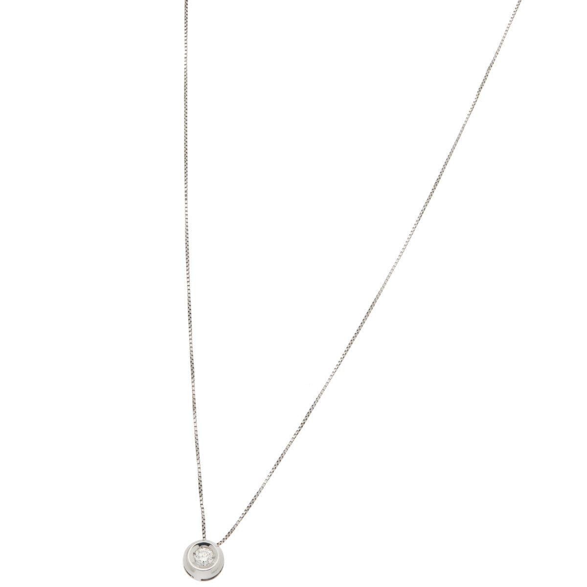 Catenina punto luce cipollino in oro bianco con diamante 0,10 ct-1