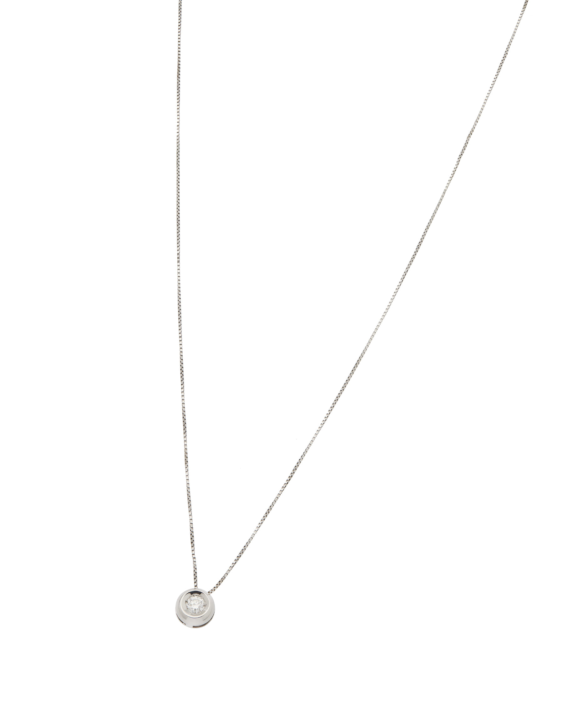 Catenina punto luce cipollino in oro bianco con diamante 0,10 ct-1