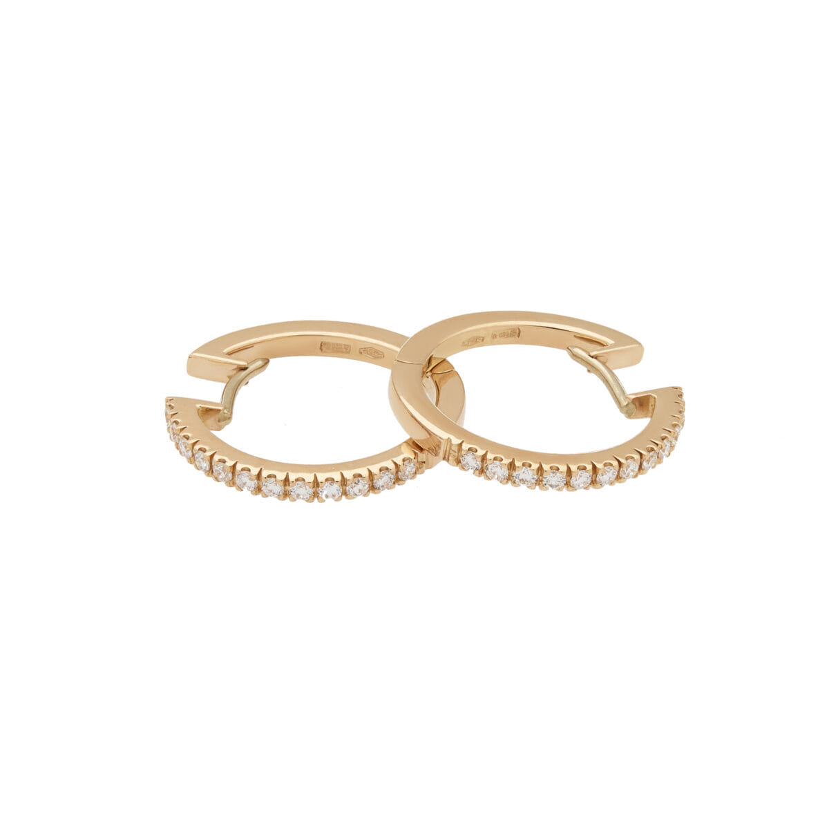 Orecchini cerchietto in oro rosa con diamanti-1