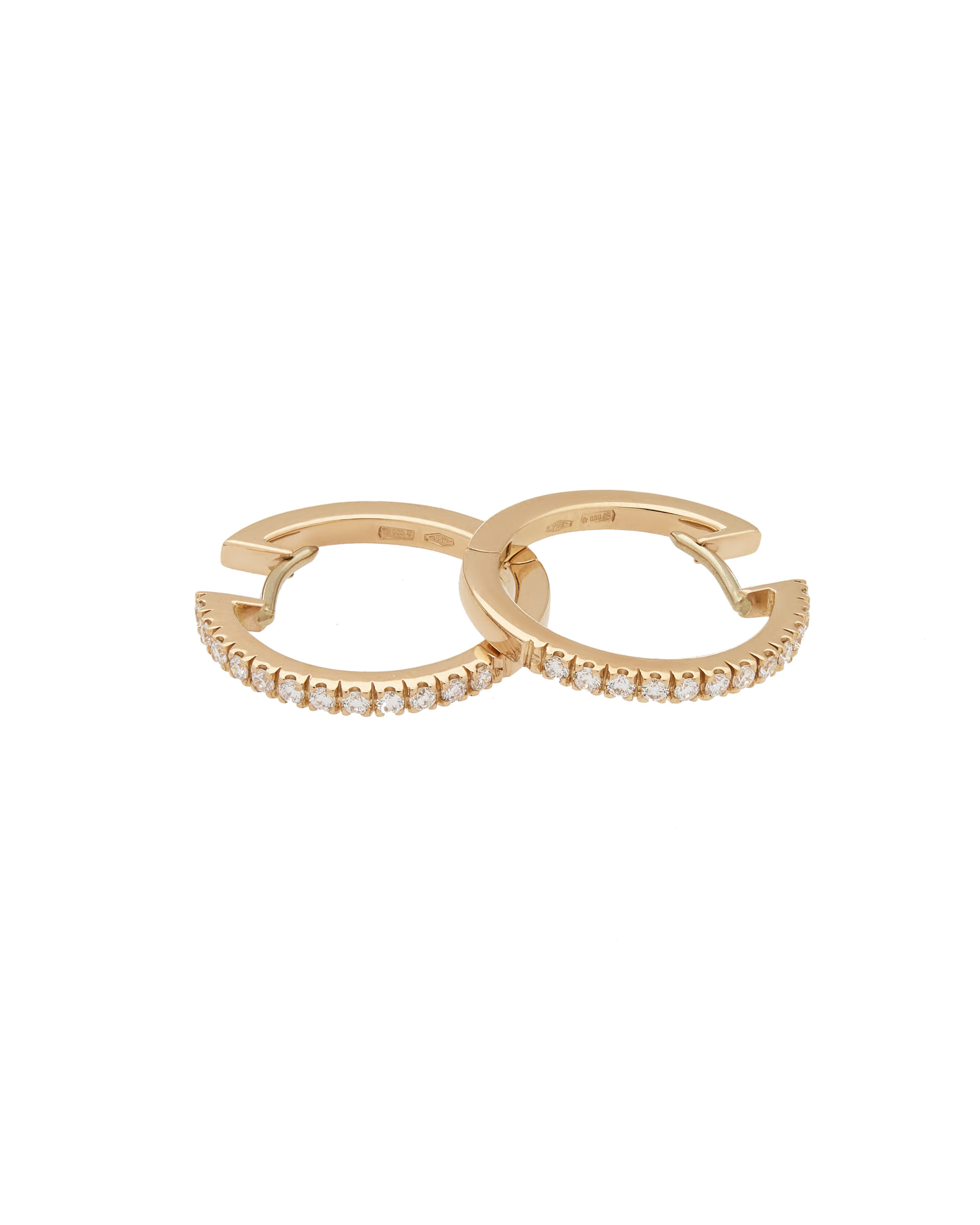 Orecchini cerchietto in oro rosa con diamanti-1