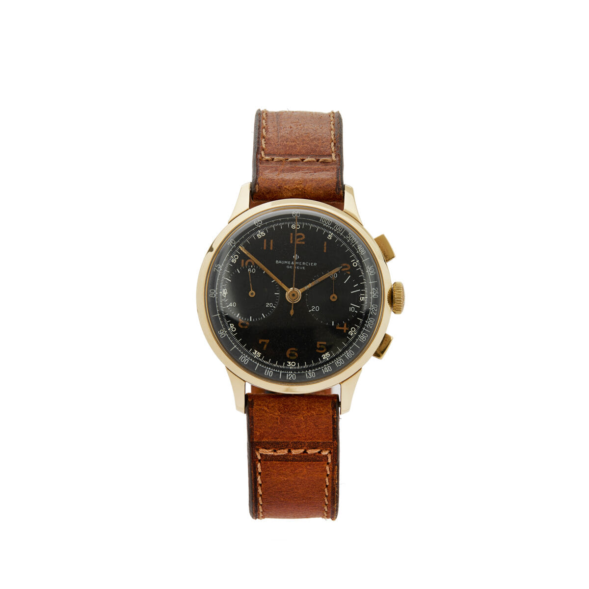 Baume & mercier chronograph vintage oro 18kt cal l 148-1