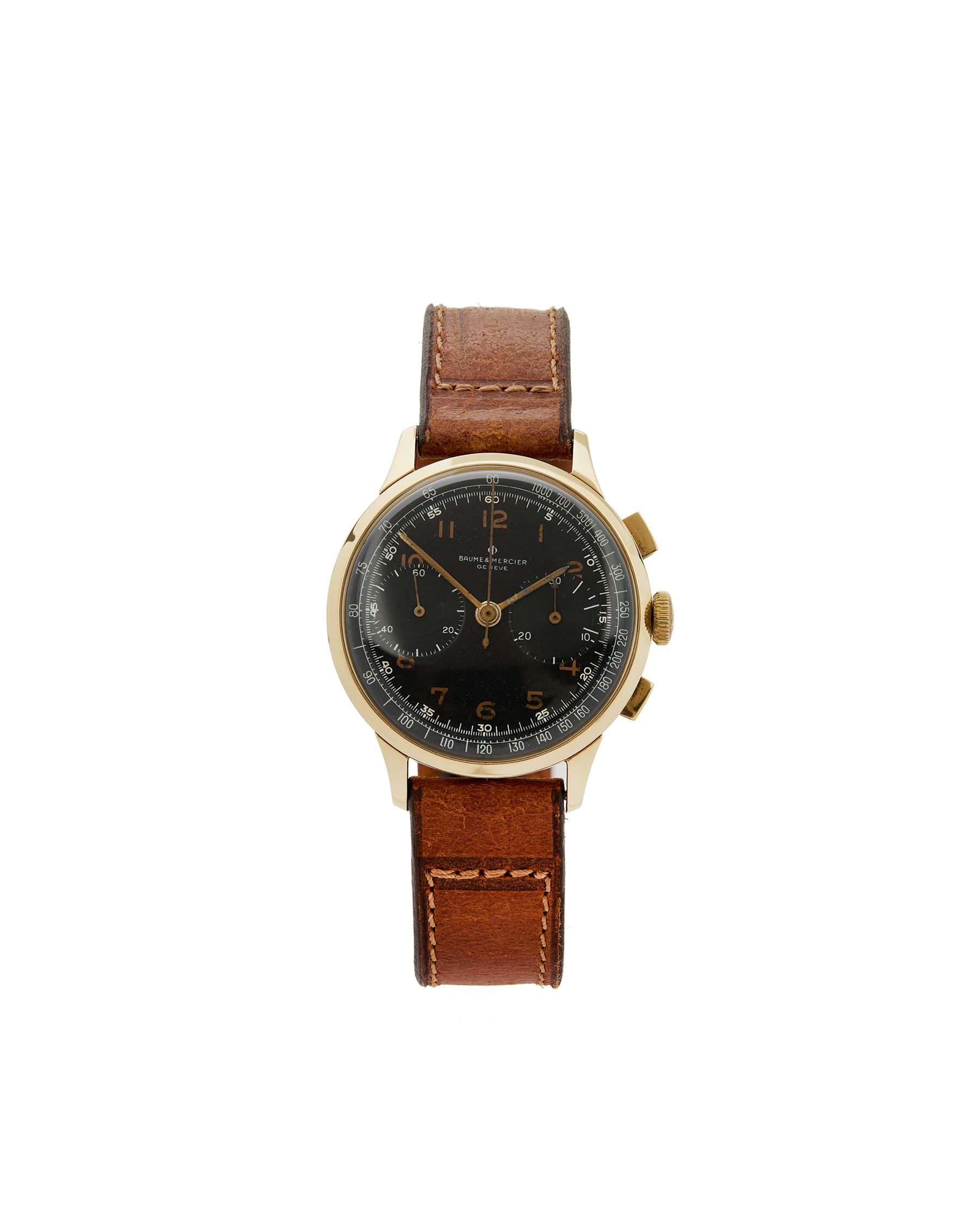 Baume & mercier chronograph vintage oro 18kt cal l 148-1
