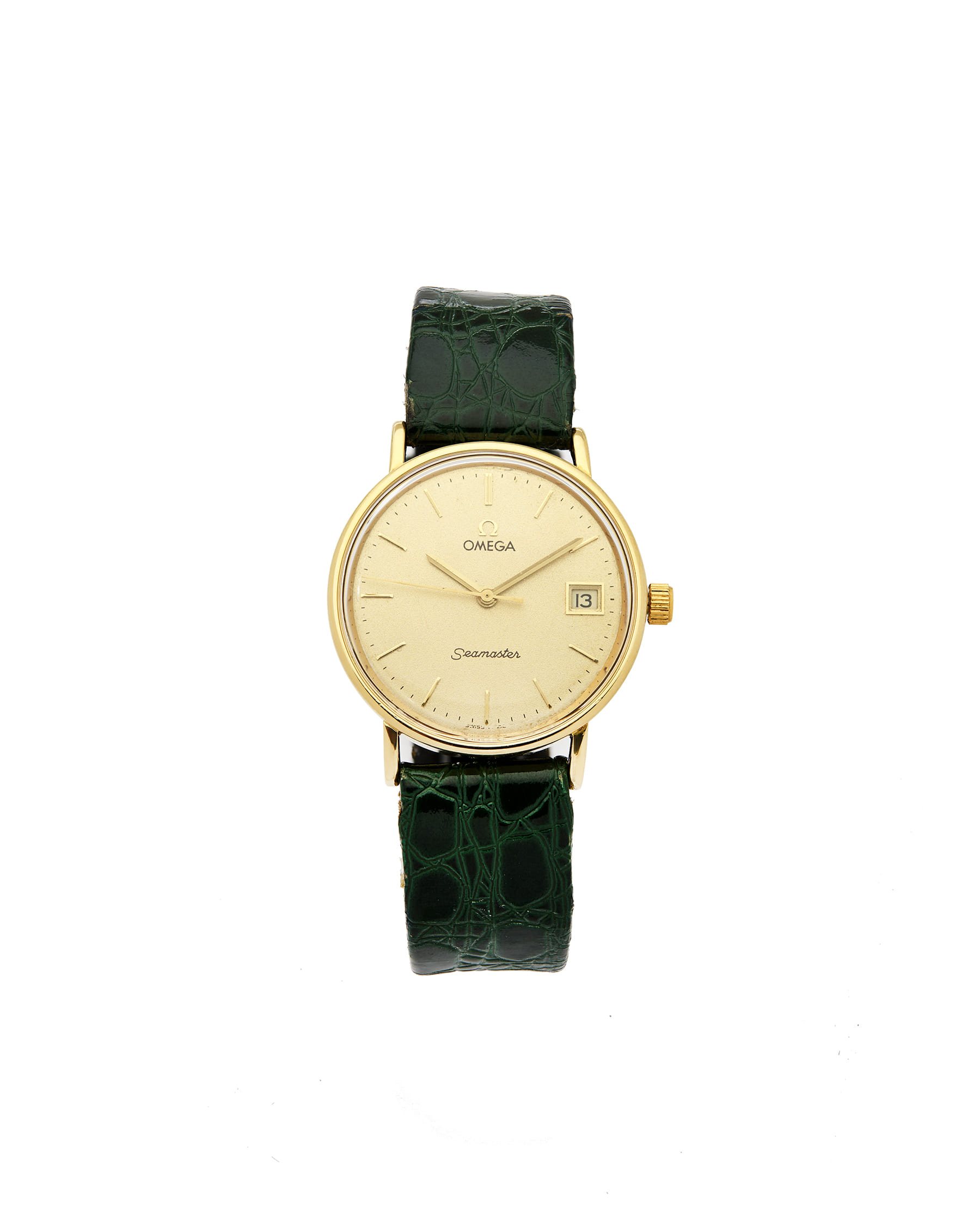 Omega seamaster date 18kt 34 mm ref 166.0276-1