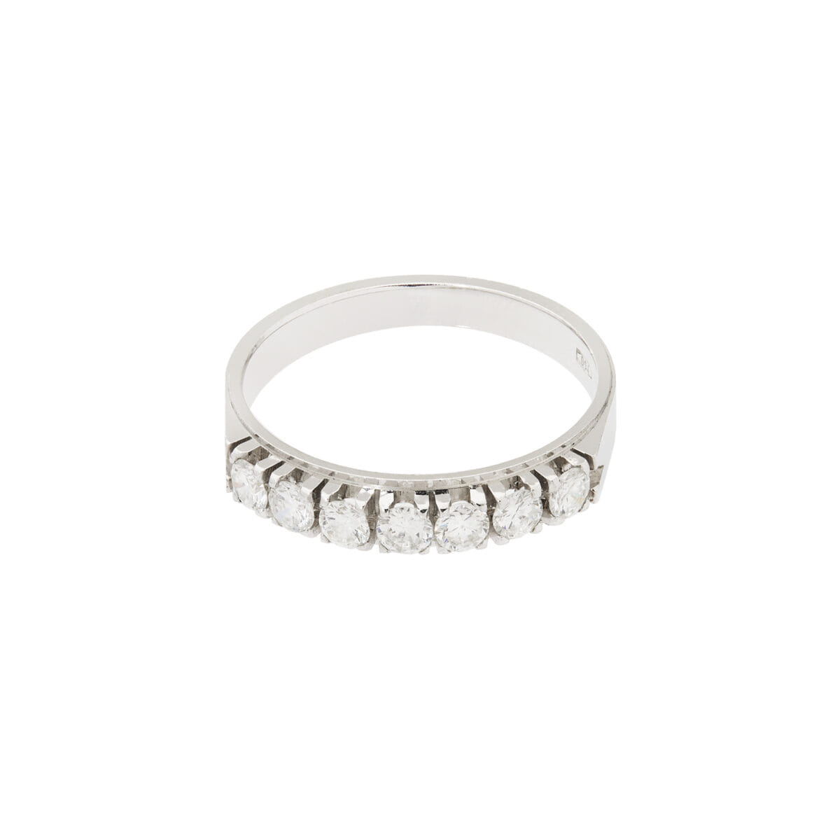 Anello veretta in oro bianco con 7 diamanti 0,56 ct-1