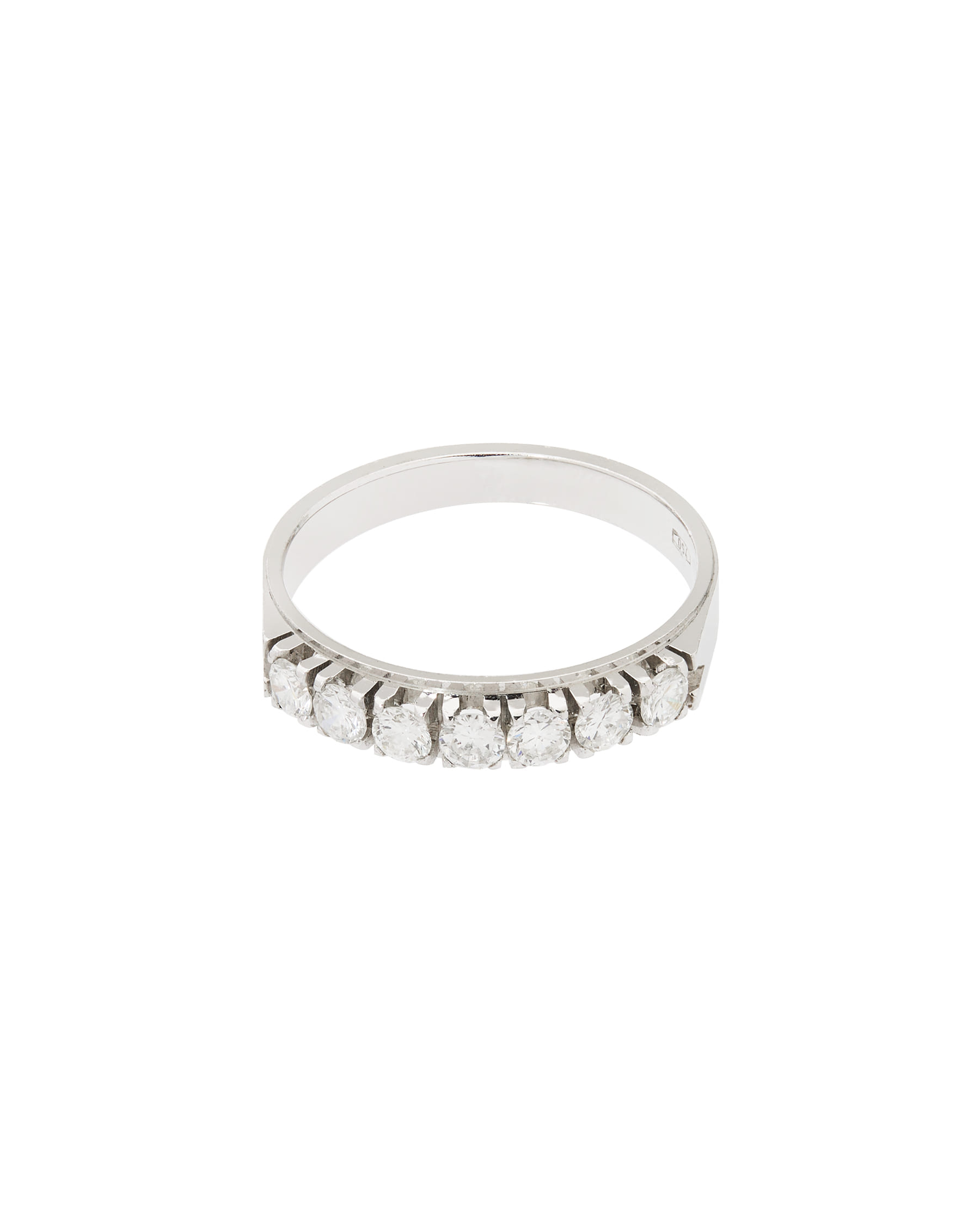 Anello veretta in oro bianco con 7 diamanti 0,56 ct-1